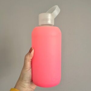 bkr Pink Silicon Covered Glass Water Bottle - 500mL/16oz 💖